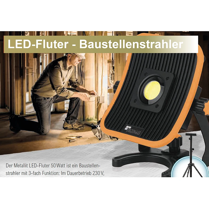 METALLIT® LED-Fluter 50 Watt Technische Daten inkl. Stativ